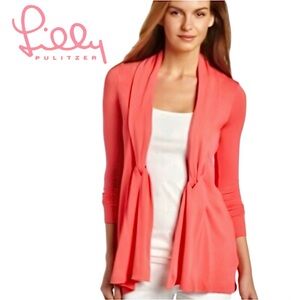LILLY PULITZER Abington Pima
Cotton/Soft Modal Pink Open Front Cardigan